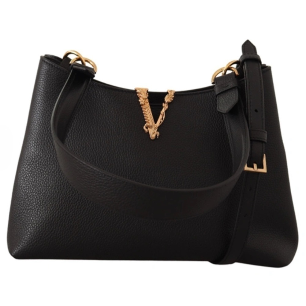 Versace Virtus Black Leather
Hobo Shoulder Crossbody Handbag - NWOT - Picture 4 of 16